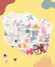 Sun & Shine Cotton Baby Feeding Bibs, Cute Animal Pattern Design, White with Pastel Colors, 6-12 Months | Waterproof Bib upto 24 months, Boys & Girls | Soft & Resuable Adjustable Bib - Pack of 2