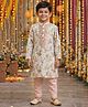 Pspeaches Woven Full Sleeves Floral Printed Kurta & Pyjama Set - Peach
