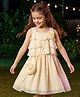 Hola Bonita Woven Foil Printed Tiered Sleeveless Party Dress With Pouch - Off White