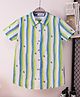 Mark & Mia Half Sleeves Striped Shirt With Bird Print - Blue