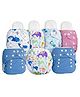 SAFE-O-KID Advanced Reusable Baby Cloth Diapers Combo Pack | 7 Diapers with 7 Absorbent Cotton Pads | Leak-Proof, Soft & Adjustable 3M3Y