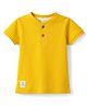 Ollypop Cotton Knit T-Shirt Half Sleeves Henley Neck M Yellow 3-6 Months