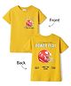 Lazy Bones Sinker Knit Half Sleeves T-Shirt With Sports Helmet Print - Yellow