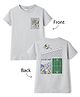 Lazy Bones Sinker Knit Half Sleeves T-Shirt With Front & Back Football Print - Grey