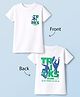 Lazy Bones Sinker Knit Half Sleeves Printed T-Shirt - White