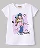 Lazy Bones Sinker Knit Half Sleeves T-Shirt With Girl Print - White