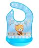 MOMISY Wipeable Silicone Baby Bib with Food Pocket, Waterproof Feeding Bib (Blue Bear)