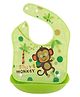 MOMISY Baby Bib For Newborn Waterproof Silicone Baby Bib with Pocket, 6+ Months (Green Monkey)