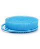 MOMISY 2-in-1 Silicone Body & Shampoo Brush, Exfoliating Scrubber (Blue)