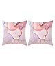 MOMISY Marble Cushion Cover with Gold Accent Abstract Design (Pink)