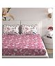 Florida Pink & White Floral Printed Double Bedsheet Set (228x245 cm)