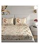 Florida Cream & Orange Leaf Design King Bedsheet Set