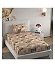 Florida Camel Brown & Grey Abstract Single Bedsheet Set