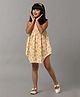 Under Fourteen Only Sleeveless Floral Printed Knee Length Dress - Yellow