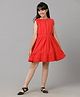 Under Fourteen Only Sleeveless Schiffli Embroidered Knee Length Dress - Red