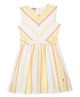Under Fourteen Only Sleeveless Striped Knee Length  Dress - Orange