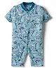 Kidi Wav Half Sleeves Dinosaurs Printed Romper - Blue