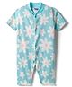 Kidi Wav Half Sleeves Floral Printed Romper - Mint