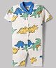 Kidi Wav Half Sleeves Dinosaur Printed Romper - Multi Colour