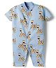 Kidi Wav Half Sleeves Giraffe Printed Romper - Blue