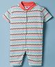 Kidi Wav Half Sleeves Chevron Printed Romper - Multi Colour