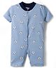Kidi Wav Half Sleeves Bear Printed Romper - Blue