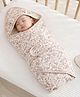 Baby Tales 100% Organic Muslin Cotton Swaddle With polyster back & Receiving Blanket/Towel - Soft, Breathable, and Eco-Friendly for Newborns to 3 Months | Nesting bag | Rabbit and Tree -72cmx72cm