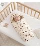 Baby Tales 100% Organic Muslin Cotton Swaddle With polyster back & Receiving Blanket/Towel - Soft, Breathable, and Eco-Friendly for Newborns to 3 Months | Nesting bag | Bear & star - 72cmx72cm