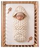 Baby Tales 100% Organic Muslin Cotton Swaddle With polyster back & Receiving Blanket/Towel - Soft, Breathable, and Eco-Friendly for Newborns to 3 Months | Nesting bag | Little Heart -72cmx72cm