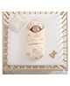 Baby Tales 100% Organic Muslin Cotton Swaddle With polyster back & Receiving Blanket/Towel - Soft, Breathable, and Eco-Friendly for Newborns to 3 Months | Nesting bag | Teddy Bear -72cmx72cm