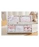 Baby Tales Premium Cotton Interlock Baby Gift Set with Bunny Print Clothing & Essentials Baby Rabbit Embroidered Printed Pack of 8 - White & Peach