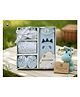 Baby Tales  Imported Premium 100% Cotton Interlock Baby Gift Set, Baby Essential Clothes For Boys | Baby Shower Gift Hamper, 3-6 Months, Dino Embroidered / printed White & Blue , Pack of 4