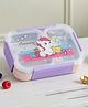 Purple Tots  3 Compartment 304 Stainless Steel Lunch Box with Steel Cutlery Inside, Heating & Water Insulation Design for Office, School & Travelling, 750 Ml (  Pink & Purple | Unicorn) 