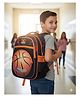 Purple Tots Height 16 Inches Kids School Backpack Basketball Print with Multiple Pockets & Cushioned Back - Black