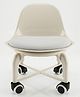 Purple Tots Premium Solid & Durable Low Stool with Wheels - White