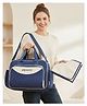 Purple Tots Large Capacity Quilted Mommy Diaper Bag with Changing Mat and Multi-Pocket Organizer- Navy Blue