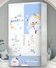 Purple Tots Kids Plastic Wardrobe Almirah  4 Level Foldable Storage Cabinet with Shelves & Drawers Snow Bear Print- White & Blue