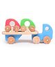 Opa Toys Wooden Push toy Car Transport Truck with 2 Multicolor Mini Cars - Eco Friendly  Toy for Toddlers I 18 Months +