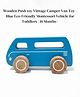OPA Toys Wooden Push toy Vintage Camper Van Toy - Blue Eco-Friendly Montessori Vehicle for Toddlers I 18 Months+