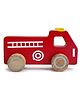 OPA Toys  Wooden Fire Engine Truck Toy - Eco-Friendly Rescue Vehicle with Smooth Rolling Wheels for Toddlers I 18 Months+