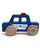 OPA Toys Wooden Police Car Push Toy with Free-Rolling Wheels - Blue & White | 18 Months+