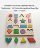 OPA Toys Wooden Geometric Shapes Puzzle Multicolor 16-Piece Sensory Sorting Board for Kids I 3 Years+