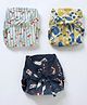 Cocoon Care Bamboo Cotton Knit Printed Baby Nappies Pack of 3 Multicolor