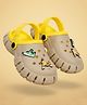 TRASE Sports Theme Applique Detailed Perforated Slingback Clogs - Yellow