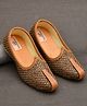 Little Palz Weave Detailed Mojaris - Brown