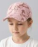 Vritraz Woven C Letter Embroidered Camouflage Printed Baseball Cap - Pink - Circumference 52-56 Cms