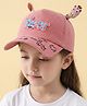 Vritraz Woven Deer Text Applique Detailed Baseball Cap - Coral - Circumference 52-56 Cms