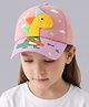 Vritraz Woven Dinosaur Applique Detailed Baseball Cap - Peach - Circumference 52-56 Cms