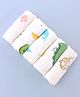 Purple Tots 6 Layer Muslin Wash Cloth Pure Cotton Gauze Combo of 5 (Assorted) L 30 x B 30 cm - White