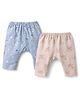 Pink Rabbit Sinker Knit Full Length Printed Diaper Leggings Pack of 2 - Grey & Blue